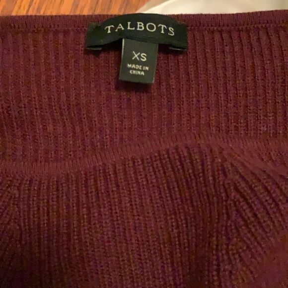 Talbots  Women’s Sweater  Maroon Size Extra Small Cotton Blend - Picture 8 of 8